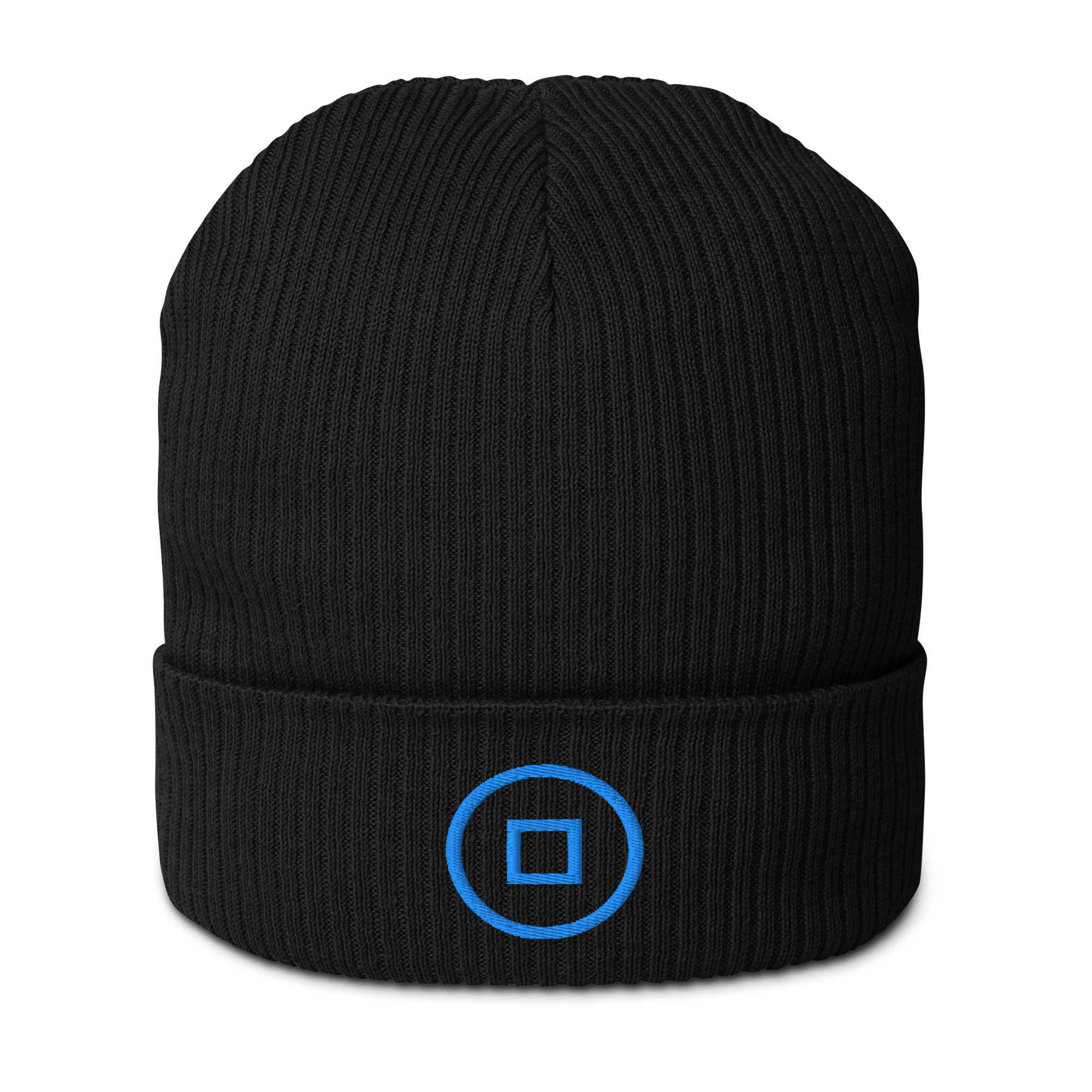 Ryo Embroidered Organic Ribbed Beanie