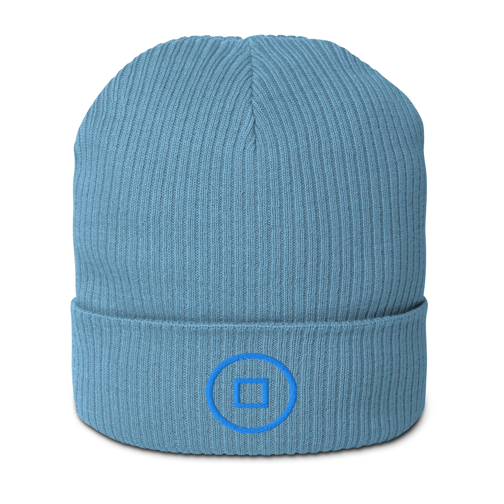 Ryo Embroidered Organic Ribbed Beanie - Image 3