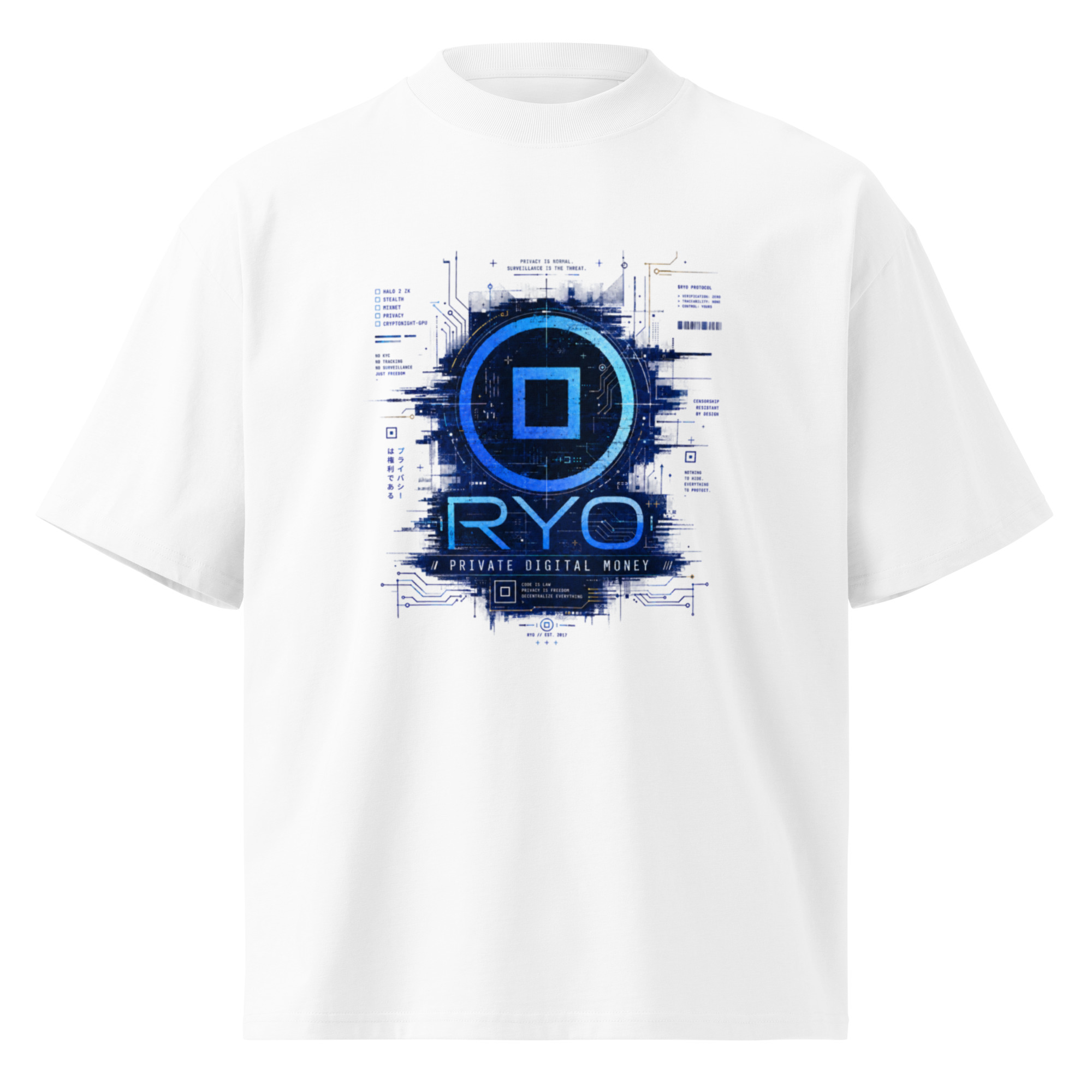 Ryo Cypherpunk Organic Oversized High Neck T-Shirt - Image 2
