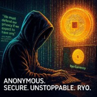 Bro Relax, We Stay Invisible RYO: The Cheat Code They Can’t Crack #RyoCurrency #PrivacyFirst Cypherpunk-inspired digital artwork for Ryo Currency privacy coin: anonymous hooded figure seated at a computer, screen displaying the Ryo Currency logo and text 'Ryo Currency'; large background monitor shows quote 'We must defend our privacy if we expect to have any - Eric Hughes, The Cypherpunk Manifesto'; bottom text reads 'Anonymous. Secure. Unstoppable. RYO.'; theme of digital anonymity, unbreakable privacy, cypherpunk resistance to surveillance, and secure decentralized transactionsThis set fits right into the ryo.news community gallery vibe—stealthy, cypherpunk-edged, and perfectly tuned for searches like "Ryo Currency cypherpunk art", "RYO privacy manifesto illustration", "anonymous Ryo crypto artwork", or "Ryo vs surveillance".