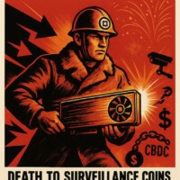 Mine freedom. Destroy surveillance ⚡🟥
$RYO fights back #RyoCurrency #PrivacyCoin Soviet-style propaganda poster featuring a man in a winter coat holding a powerful GPU emitting electricity that destroys symbols of financial surveillance including a surveillance camera, dollar sign, CBDC icon, and a chained black sphere; dominant red color theme with bold text reading "Long live victorious Ryo army" at the top and "Death to surveillance coins - Power to Privacy!" at the bottom; visual represents Ryo Currency as a privacy-focused cryptocurrency resisting surveillance, centralized finance, and tracked digital money systems