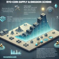 No hype cycles. Just smart emission 📉⛏️
$RYO keeps mining fair #RyoCurrency #CryptoMining #Tokenomics Infographic titled "Ryo coin supply and emission curve" showing a gradual plateau-based emission schedule for Ryo Currency with over 80 million coins available for mining; total supply of 88,188,888 coins over approximately 20 years followed by a fixed annual emission of 263,000 coins; includes labeled units nanoRYO, microRYO, and milliRYO; visual graph illustrates smooth increase and decline similar to real-world mining resources like oil, coal, and gas; emphasizes fair crypto mining rewards, sustainable tokenomics, and long-term scarcity model compared to traditional halving-based cryptocurrencies